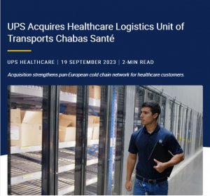 UPS宣布收購法國運輸公司Transport?Chabas?Santde冷鏈倉儲和運輸部門-物流之家